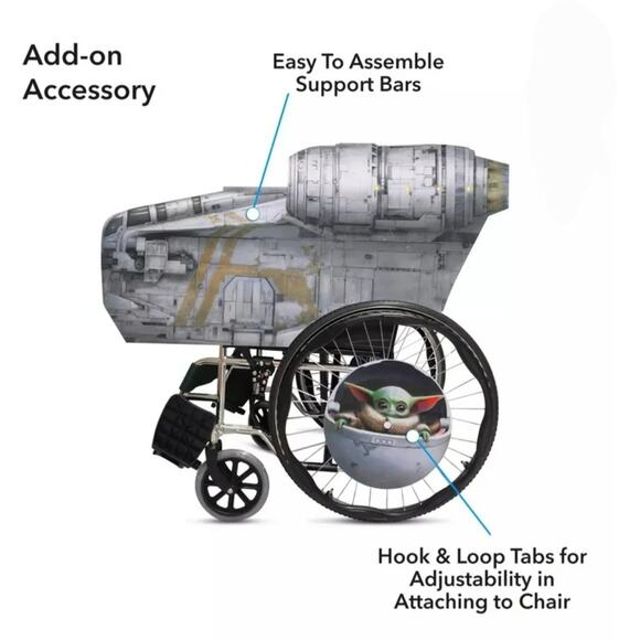 Disney Star Wars Mandalorian Grogu Wheelchair Halloween Costume Cover Wrap - Picture 4 of 5